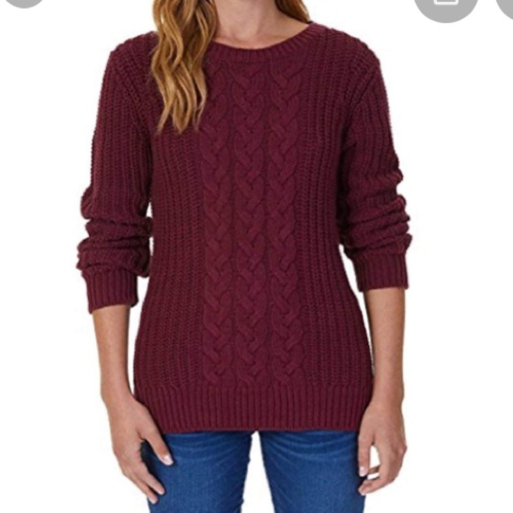 Oversized Nautica Maroon Knit Sweater